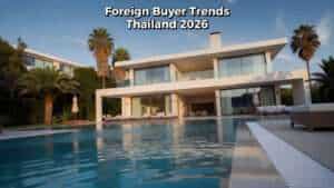 Luxury modern house with pool and tropical garden in Thailand 2026.